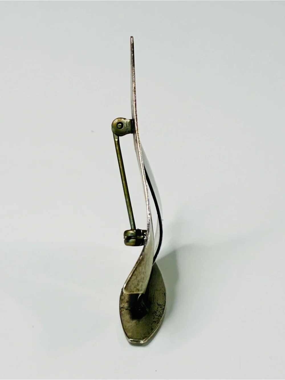 VTG Beau Sterling Silver Sailboat Brooch Sleek Nautical Accent Distressed Unisex